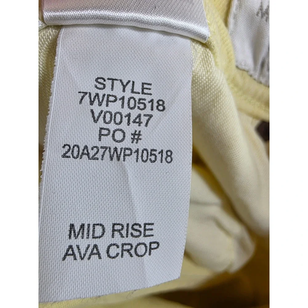Lucky Brand Ava Crop Jeans‎ Yellow Mid Rise Size 12 31 7WP10518 Womens Denim